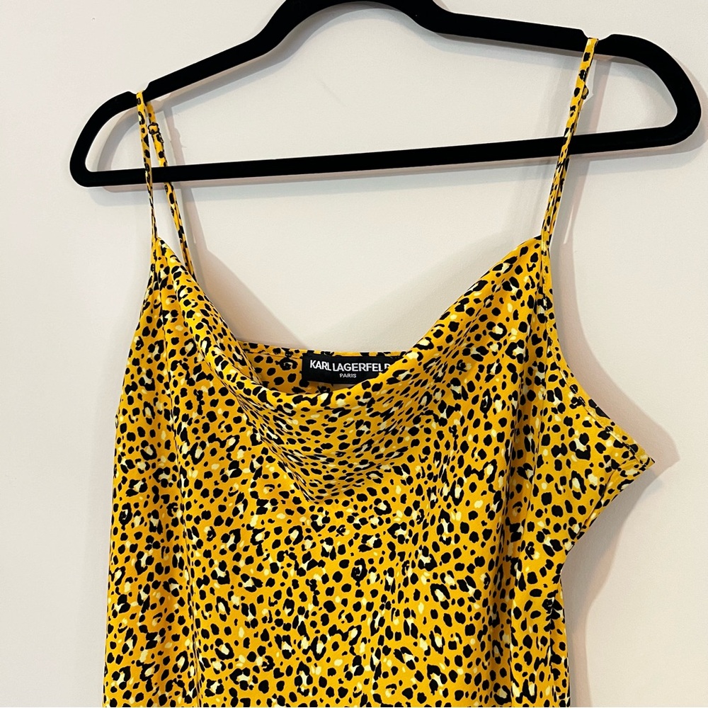 Karl Lagerfeld Mustard Asymmetrical Dress - Picture 4 of 6